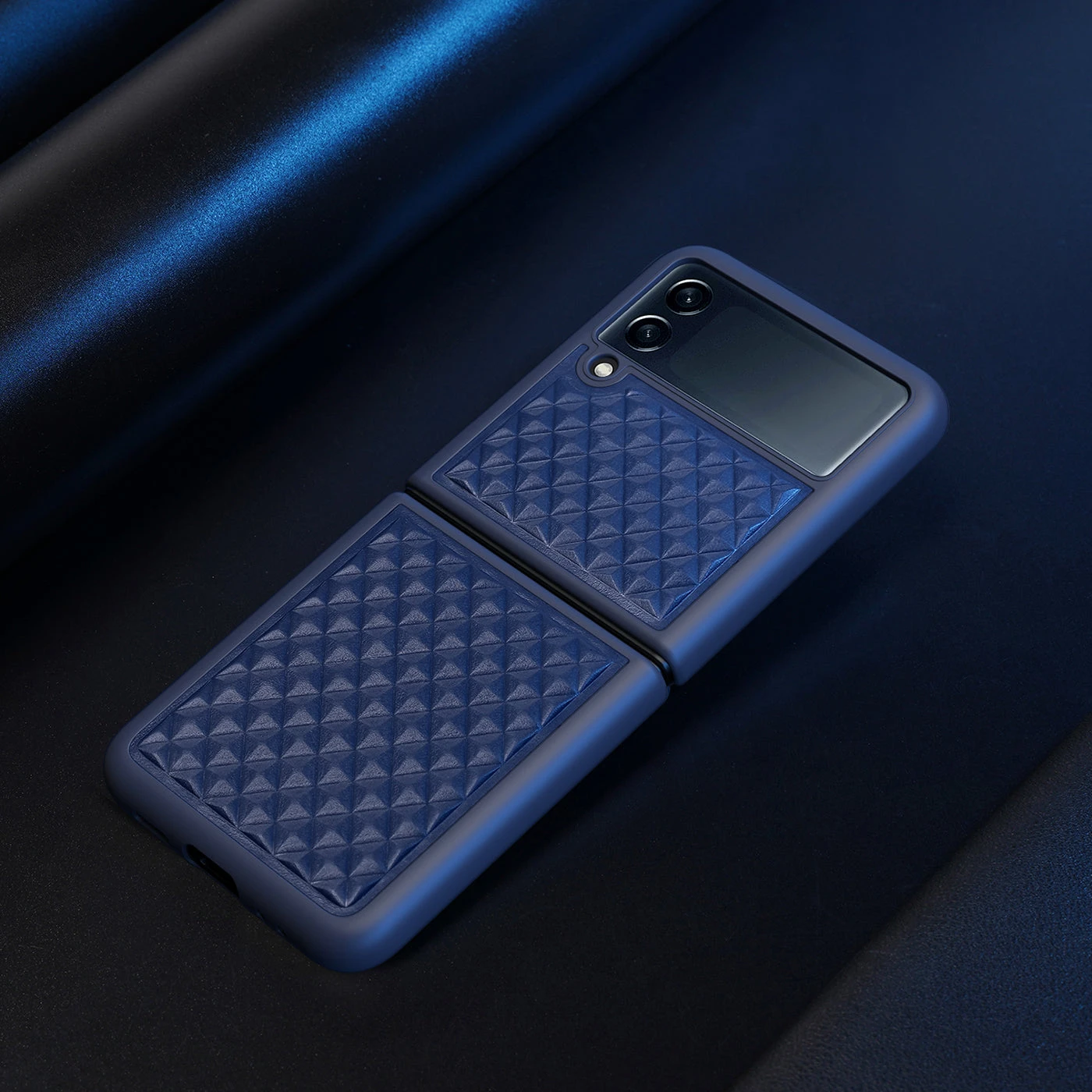 DUX DUCIS Venice Leather Case Cover For Samsung Galaxy Z Flip3 5G - Blue - Image 8