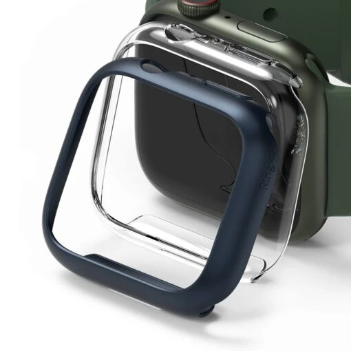 Ringke Slim Case Cover 2-pack For Apple Watch 7 (45mm) - Clear & Metallic Blue