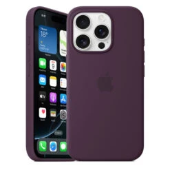 Official Apple Silicone Magsafe Rear Case Cover For IPhone 16 Pro - Plum