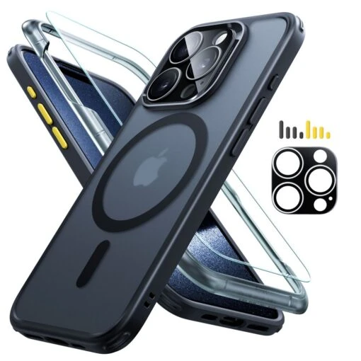 ESR Magsafe Case W/ Screen & Lens Protection For Apple IPhone 15 Pro Max - Frosted Black