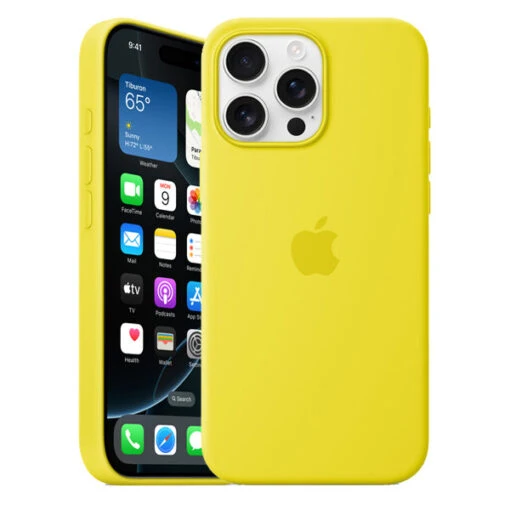 Official Apple Silicone Magsafe Rear Case Cover For IPhone 16 Pro Max - Star Fruit