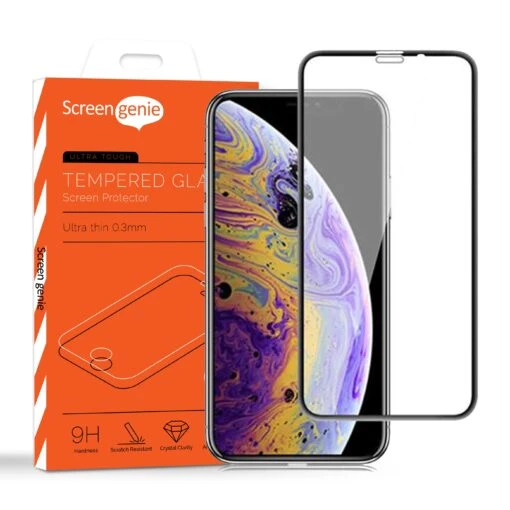 Screen Genie 3D Full Glass Screen Protector For, Apple IPhone X & XS - Black