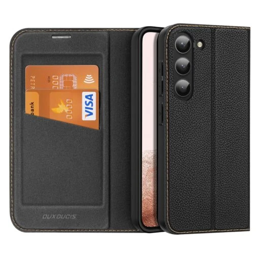 DUX DUCIS Skin X2 Tough Flip Wallet Stand Case For Samsung Galaxy S23+ (Plus) - Black