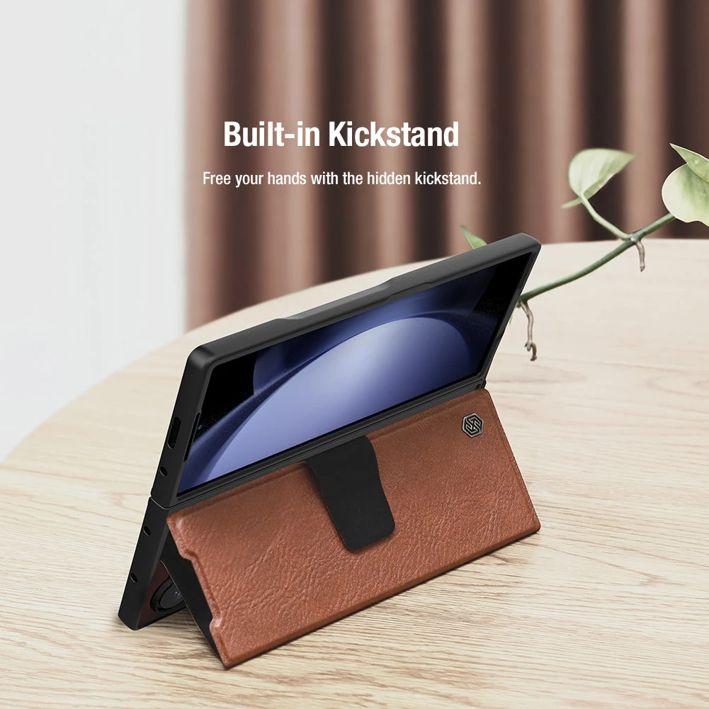 Nillkin Aoge Leather With Pen Holder Case For Samsung Galaxy Z Fold6 5G - Brown - Image 8