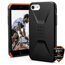 Urban Armor Gear (UAG) Civilian Tough Case For Apple IPhone SE 2022, 2020, 8 & 7 - Black