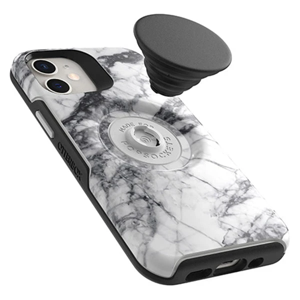 Otterbox Symmetry Tough PopSockets Stand Case For Apple IPhone 12 Mini - White Marble - Image 4