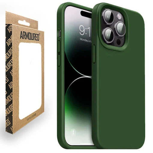 Armoured™ Liquid Silicone Slim Case Cover For Apple IPhone 14 Pro - Forest Green