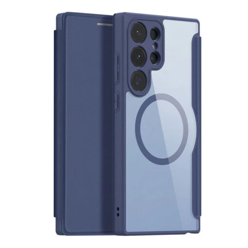 DUX DUCIS Skin X Pro Tough Rugged Flip Wallet Case For Samsung Galaxy S23 Ultra - Blue
