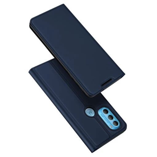 DUX DUCIS Skin Pro Faux Leather Wallet Flip Case For Motorola Moto G71 5G - Blue
