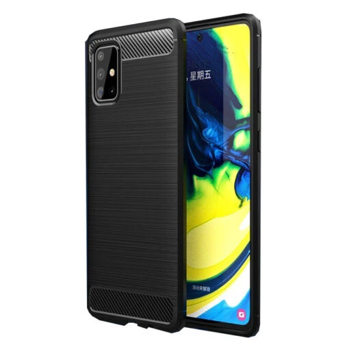 Flexi Carbon Rear Case For Samsung Galaxy A71 - Black