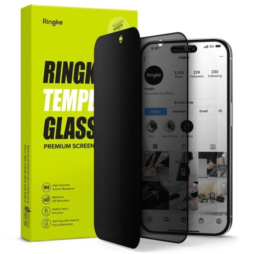 Ringke ID Privacy Glass Tempered Screen Protector For Apple IPhone 15 Pro Max
