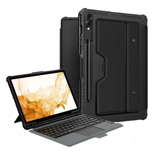Nillkin Bumper Combo Tough Keyboard Case For Samsung Galaxy Tab S9 FE+ (Backlit Version) - Black