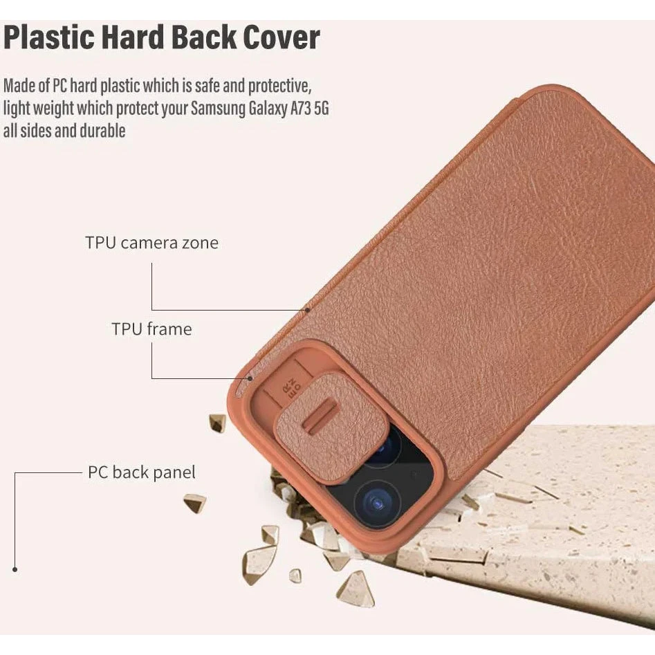 Nillkin Qin Pro Faux Leather Camera Lens Protector Case For Apple IPhone 15 - Red - Image 8