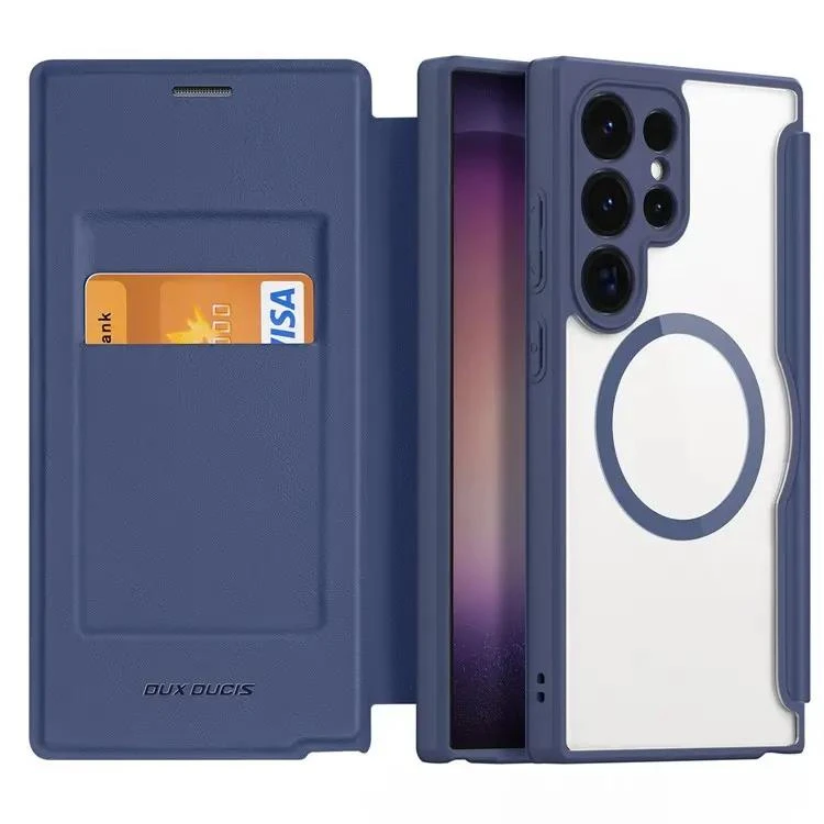 DUX DUCIS Skin X Pro Tough Rugged Flip Wallet Case For Samsung Galaxy S24 Ultra - Blue - Image 2