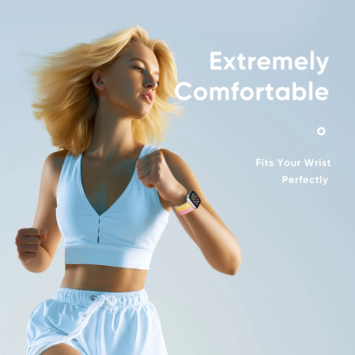 DUX DUCIS Nylon Strap For Apple Watch 1 2 3 4 5 6 7 SE (38MM/40MM/41MM) - Pink/Yellow - Image 5