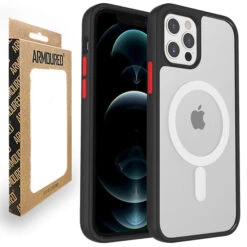 Armoured™ Shield MagSafe For Apple IPhone 13 Pro Max - Black (red Buttons)