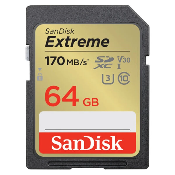 SanDisk Extreme 64GB SDHC UHS-I Class 10 Up To 90MB/S Memory Card