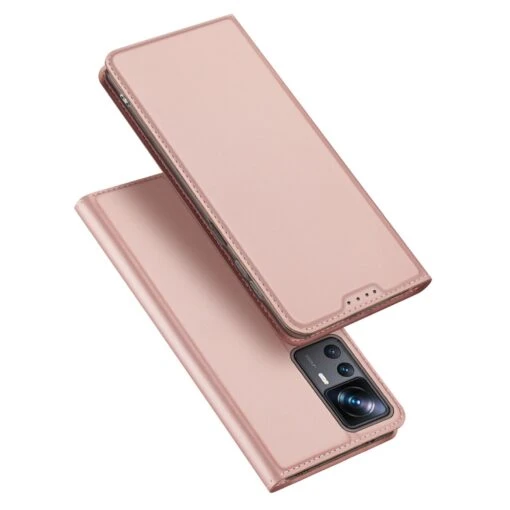 DUX DUCIS Skin Pro Faux Leather Wallet Case For Xiaomi 12T / 12T Pro - Rose Gold
