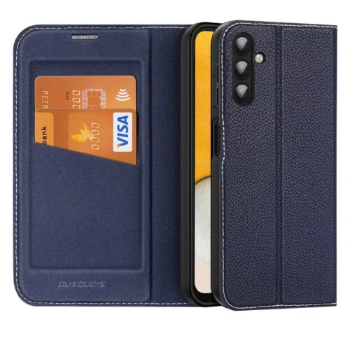 DUX DUCIS Skin X2 Tough Rugged Flip Wallet Case For Samsung Galaxy A14 5G - Blue
