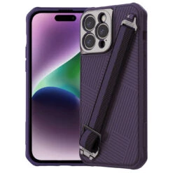 Nillkin Strap Case Camera Protector Cover For Apple IPhone 14 Pro Max - Dark Purple