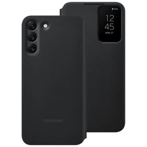 Official Samsung Smart Clear View Cover For Galaxy S22+ Plus 5G - Black