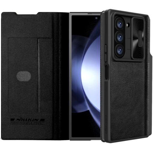 Nillkin Qin Pro Leather Lens Protector Case For Samsung Galaxy Z Fold6 5G - Black