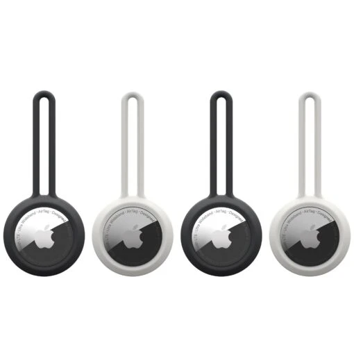 U By UAG [U] Dot Loop Tough Case For Apple AirTags - Black / Marshmallow, 4 Pack