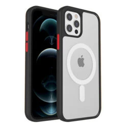 Armoured™ Shield MagSafe Tough Case For Apple IPhone 14 Plus - Black (Red Buttons)