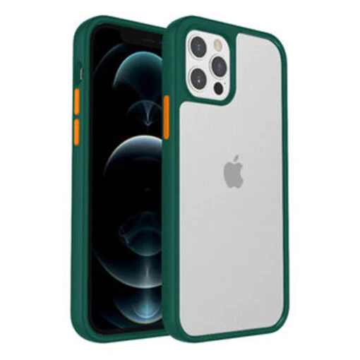 Armoured™ Shield Tough Case For Apple IPhone 14 Plus - Green (Orange Buttons)