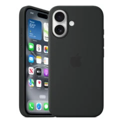 Official Apple Silicone Magsafe Rear Case Cover For IPhone 16 - Black