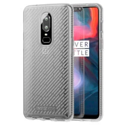 Tech21 Evo Shell Slim Tough Flexi Rear Case Cover For OnePlus 6, Transparent Clear