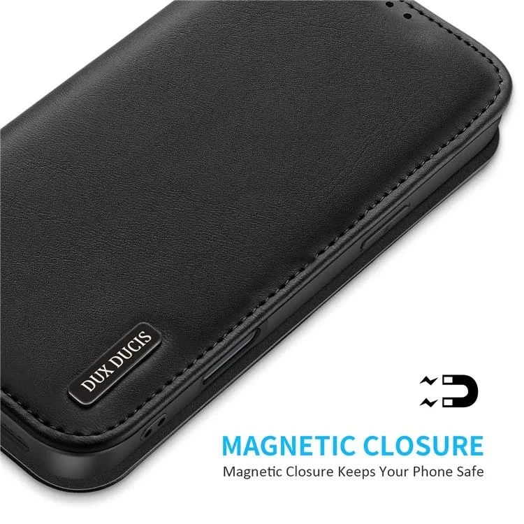 DUX DUCIS Genuine Real Leather Flip RFID Wallet Case For Apple IPhone 16 Pro - Black - Image 5