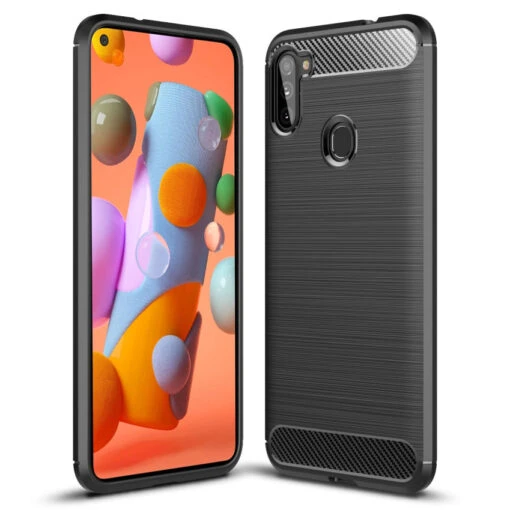 Flexi Carbon Rear Case For Samsung Galaxy A11 - Black