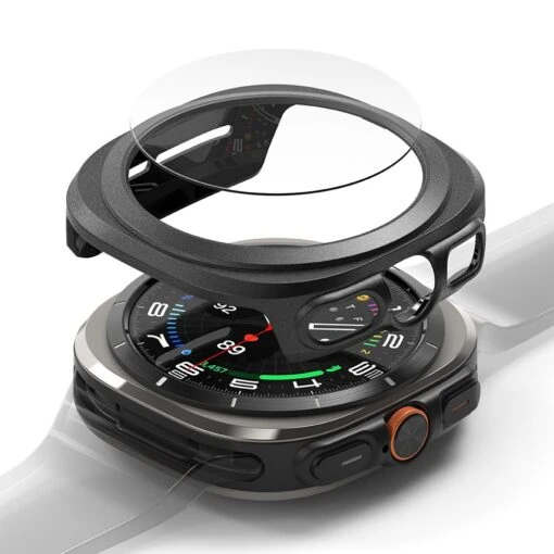 Ringke Slim Case & Tempered Glass Protector Bundle For Galaxy Watch Ultra 47mm - Black