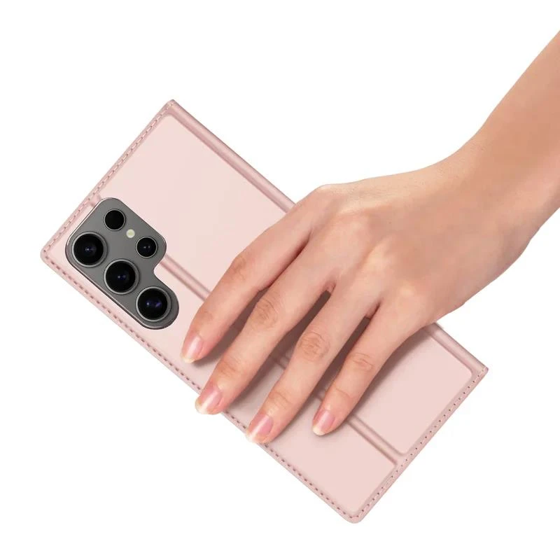 DUX DUCIS Skin Pro Faux Leather Wallet Flip Case For Samsung Galaxy S25 Ultra - Rose Gold - Image 4
