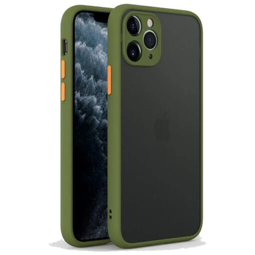 Armoured™ Camera Shield Lite Case Cover For IPhone 14 Pro - Green / Orange