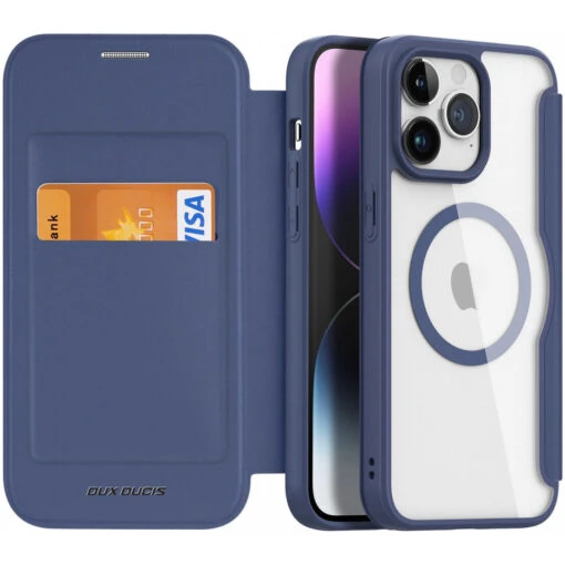 DUX DUCIS Skin X Pro MagSafe Flip Wallet Case For Apple IPhone 15 Pro Max - Blue