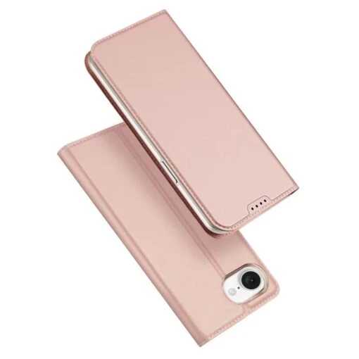 DUX DUCIS Skin Pro Faux Leather Wallet Flip Case For Apple IPhone 16e - Rose Gold