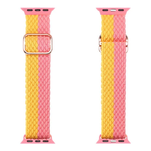 DUX DUCIS Nylon Strap For Apple Watch 1 2 3 4 5 6 7 SE (42MM/44MM/45MM) - Pink/Yellow