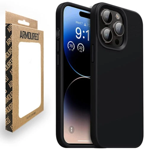 Armoured™ Liquid Silicone Slim Protective Case For Apple IPhone 14 Pro - Black