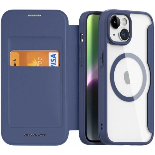 DUX DUCIS Skin X Pro MagSafe Flip Wallet Case For Apple IPhone 15 - Blue