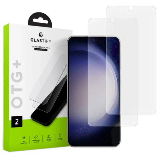 Glastify OTG+ 2-Pack Glass Screen Protector For Samsung Galaxy S23+ Plus - Clear