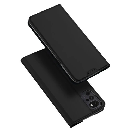 DUX DUCIS Skin Pro Faux Leather Wallet Case For Motorola Moto G22 / E32s - Black