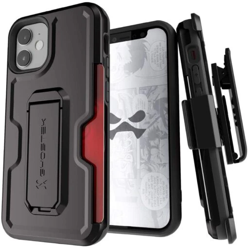Ghostek Iron Armor 3 Heavy Duty Holster Case For IPhone 12 Mini - Black Matte