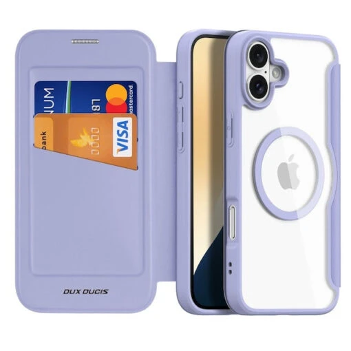 DUX DUCIS Skin X Pro MagSafe Flip Wallet Case For Apple IPhone 16 Plus - Purple