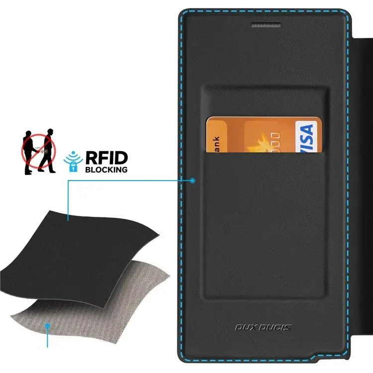 DUX DUCIS Skin X Pro Tough Rugged Flip Wallet Case For Samsung Galaxy S24 Ultra - Black - Image 4