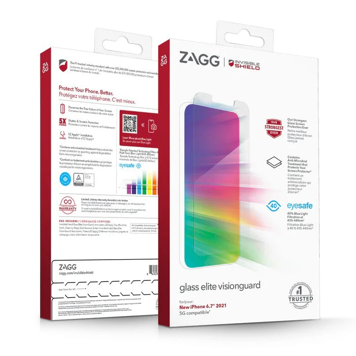 ZAGG Invisible Shield Glass Elite VisionGuard Screen Protector For Apple IPhone 12 Pro Max / IPhone 13 Pro Max / IPhone 14 Plus - Image 3