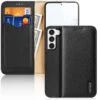 DUX DUCIS Real Leather Flip RFID Wallet Case For Samsung Galaxy S23+ (Plus) - Black