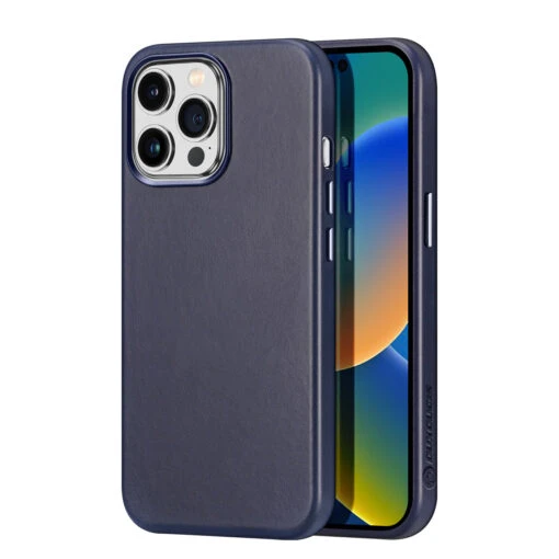 DUX DUCIS Naples Leather Back Case Cover For Apple IPhone 14 Pro - Blue
