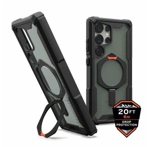 Urban Armor Gear (UAG) Plasma XTE Kickstand Tough Case For Samsung Galaxy S25 Ultra - Black/Orange